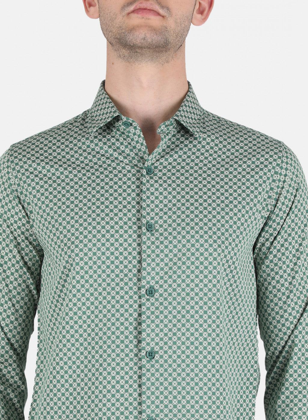 Men Green Printed Shirt