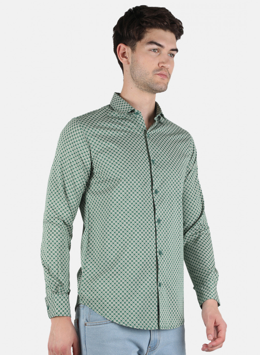 Men Green Printed Shirt