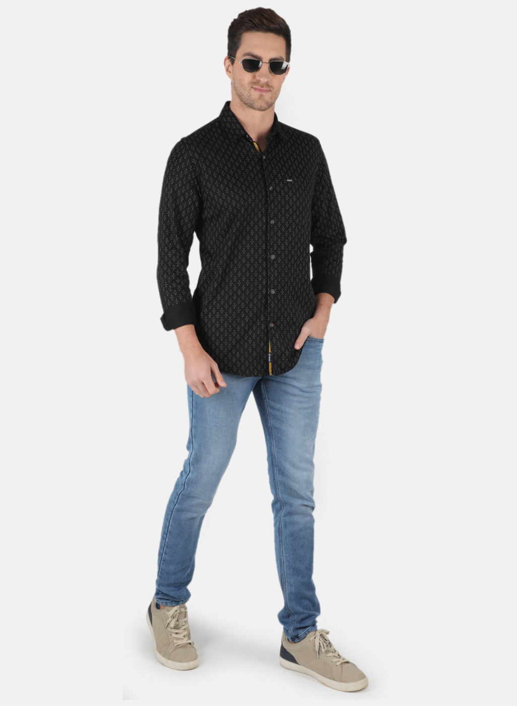 Men Black Printed Shirt