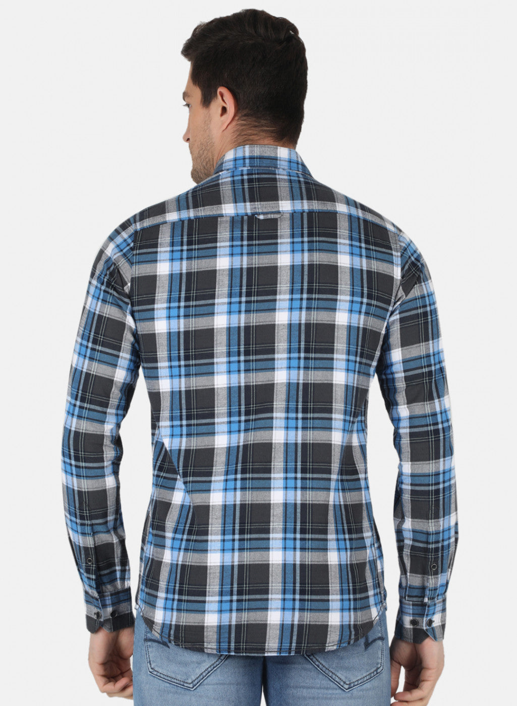 Men Grey Check Shirt