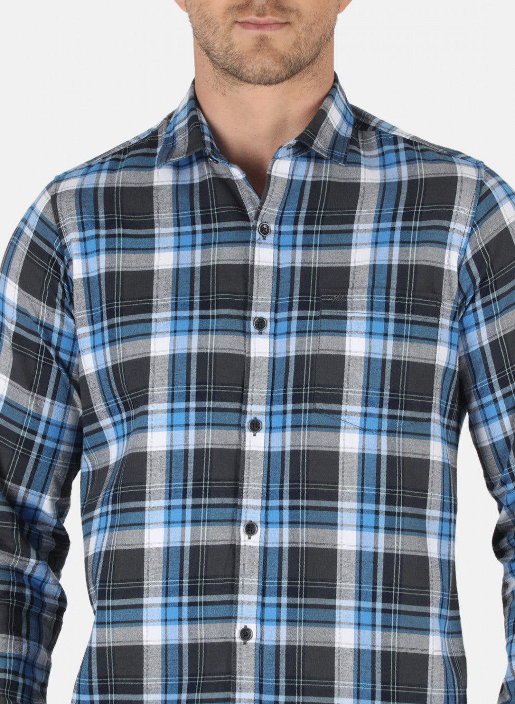 Men Grey Check Shirt