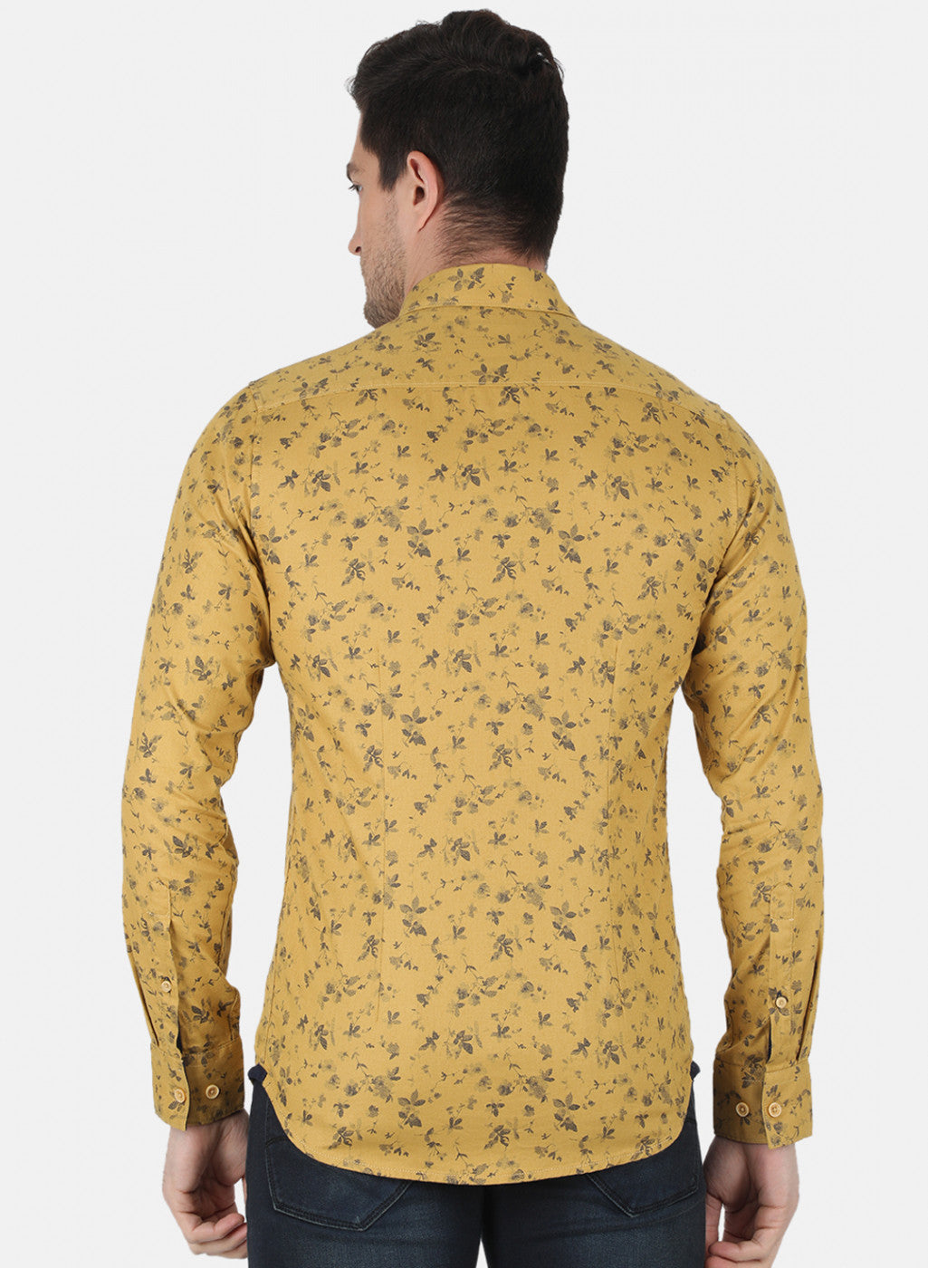 Men Mustard Printed Shirt