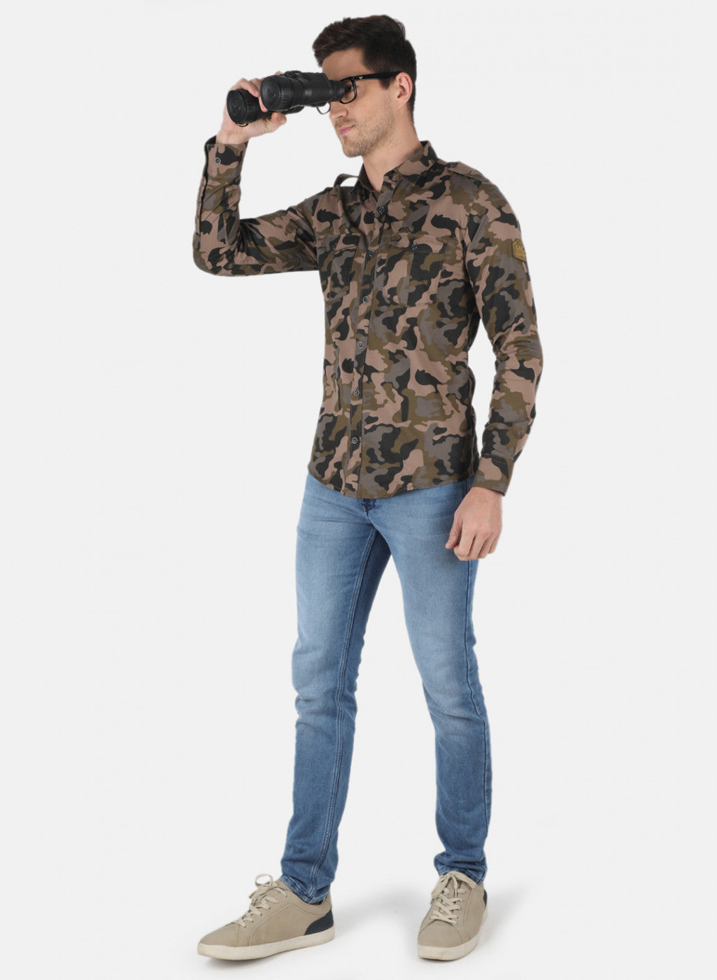 Men Olive Printed Shirt