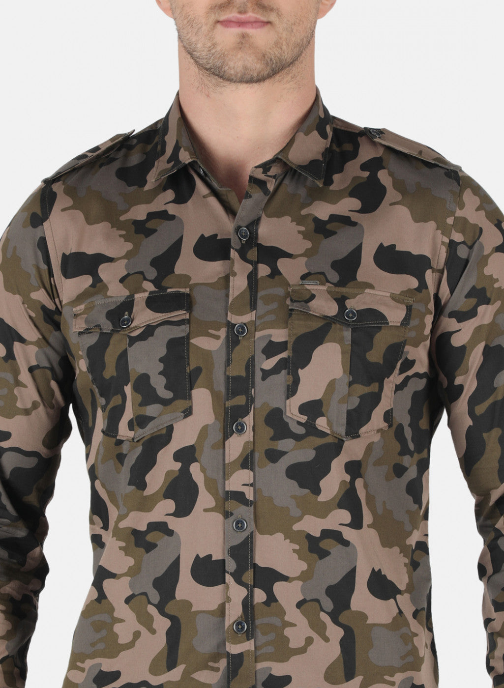 Men Olive Printed Shirt