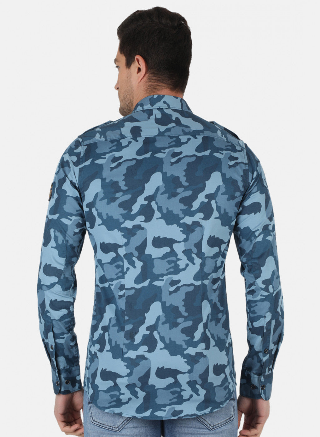 Men NAvy Blue Printed Shirt