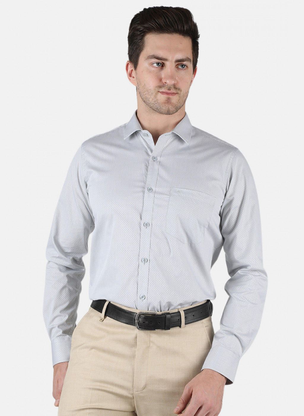 Men Grey Check Shirt