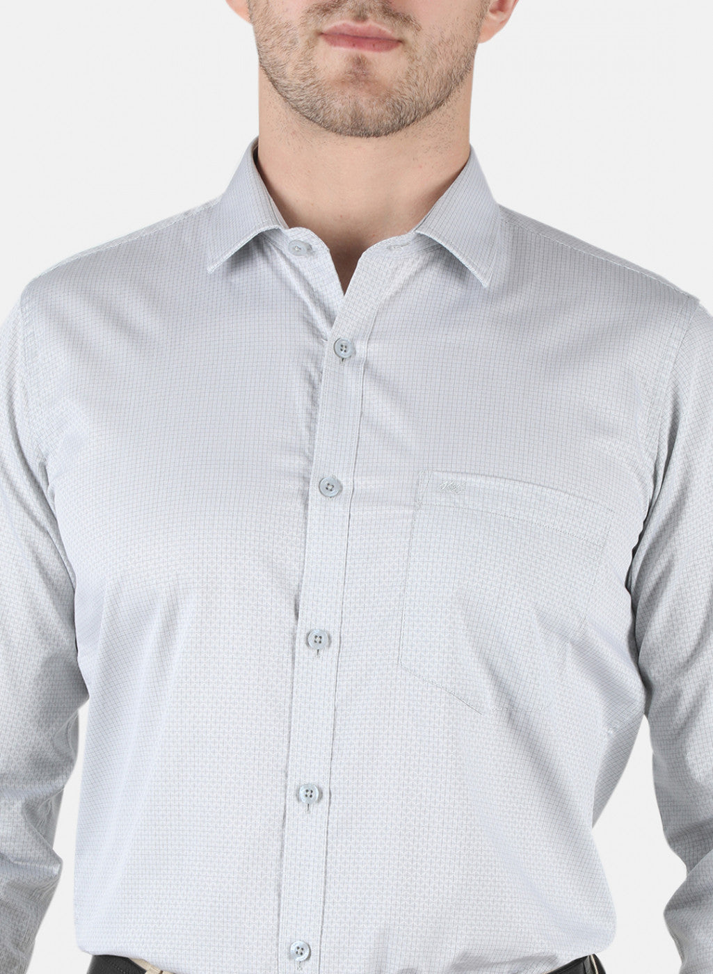 Men Grey Check Shirt