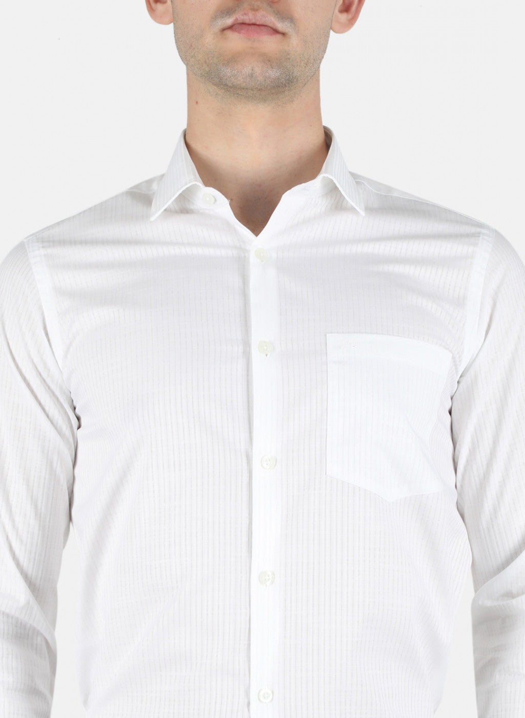 Men White Stripe Shirt