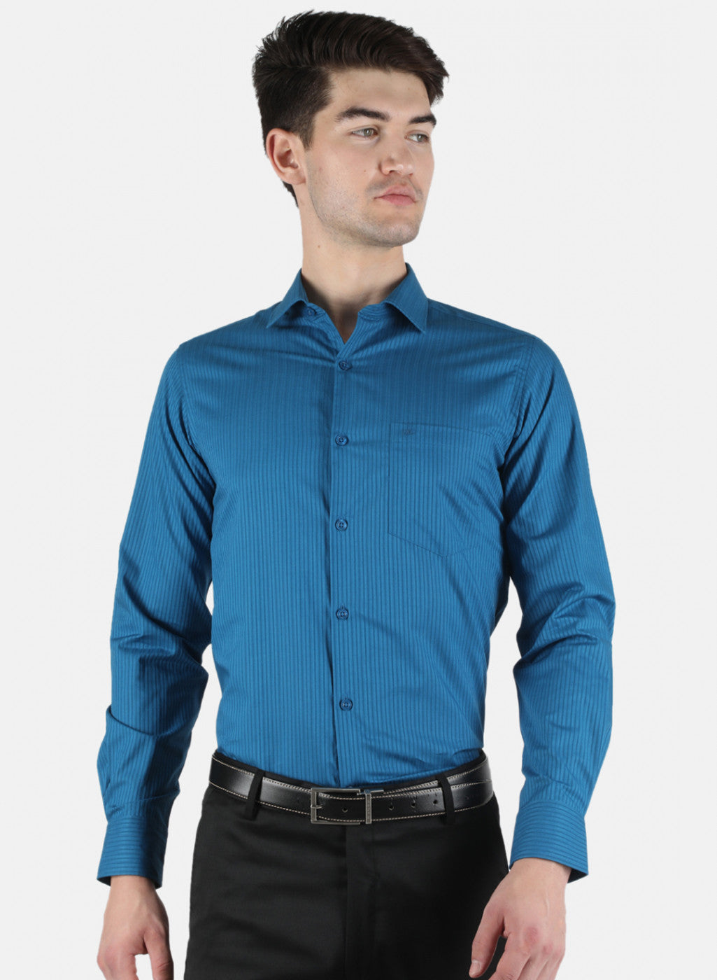 Men Blue Stripe Shirt