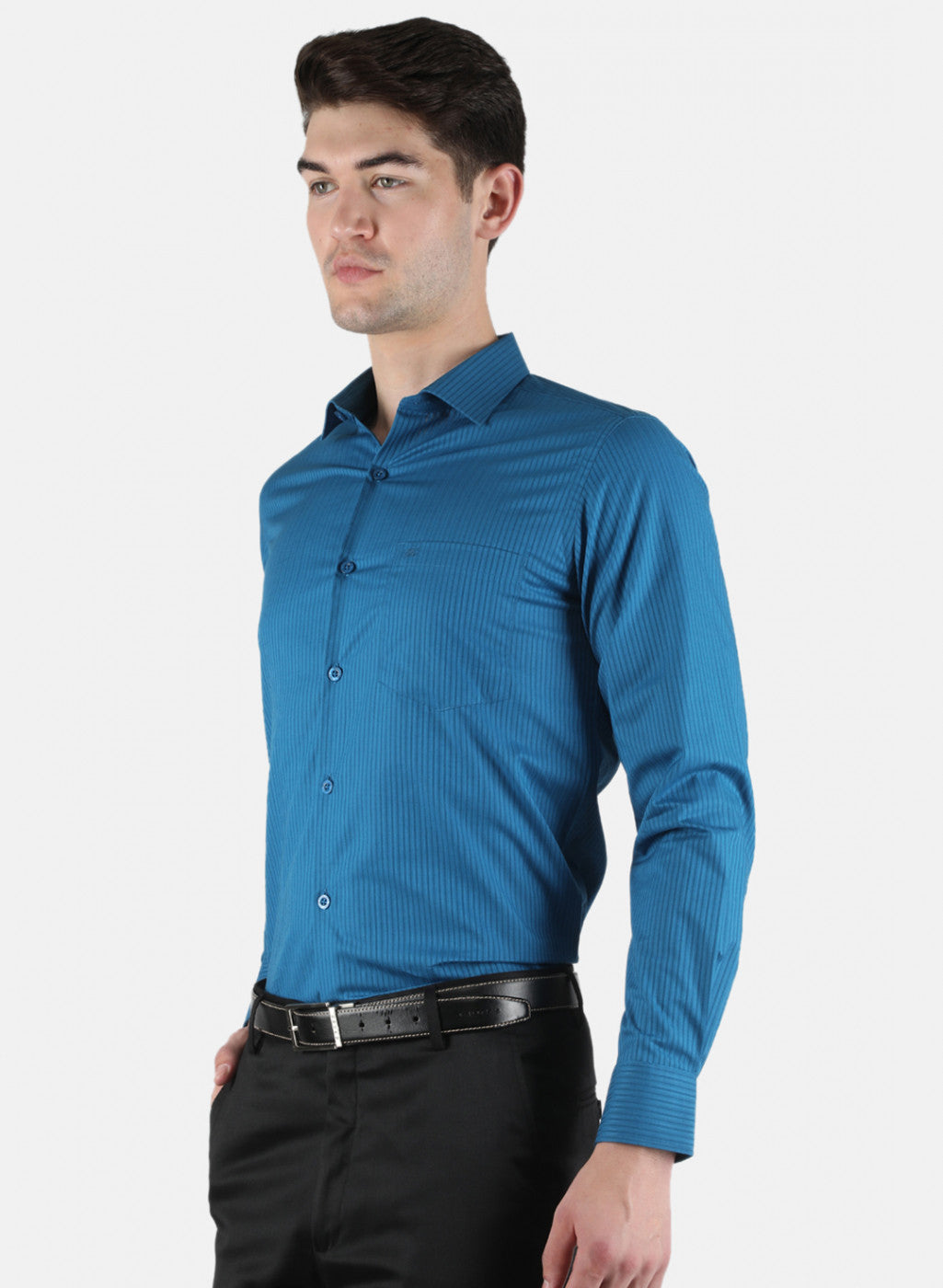 Men Blue Stripe Shirt