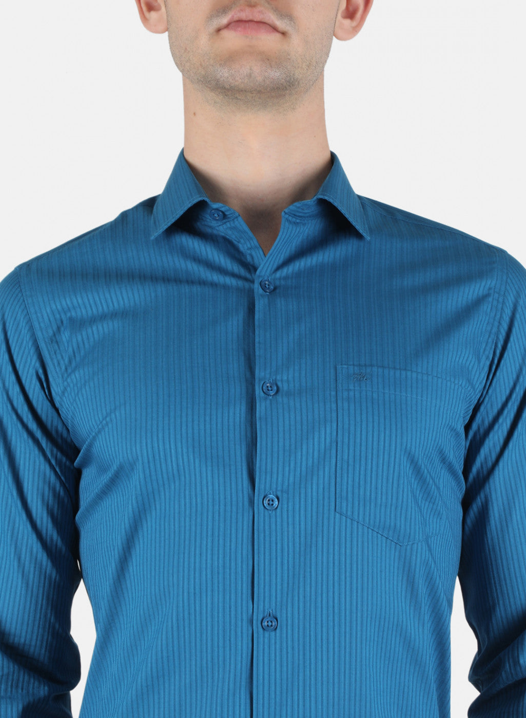 Men Blue Stripe Shirt