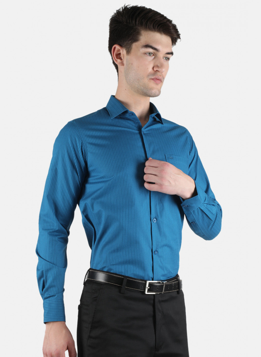 Men Blue Stripe Shirt