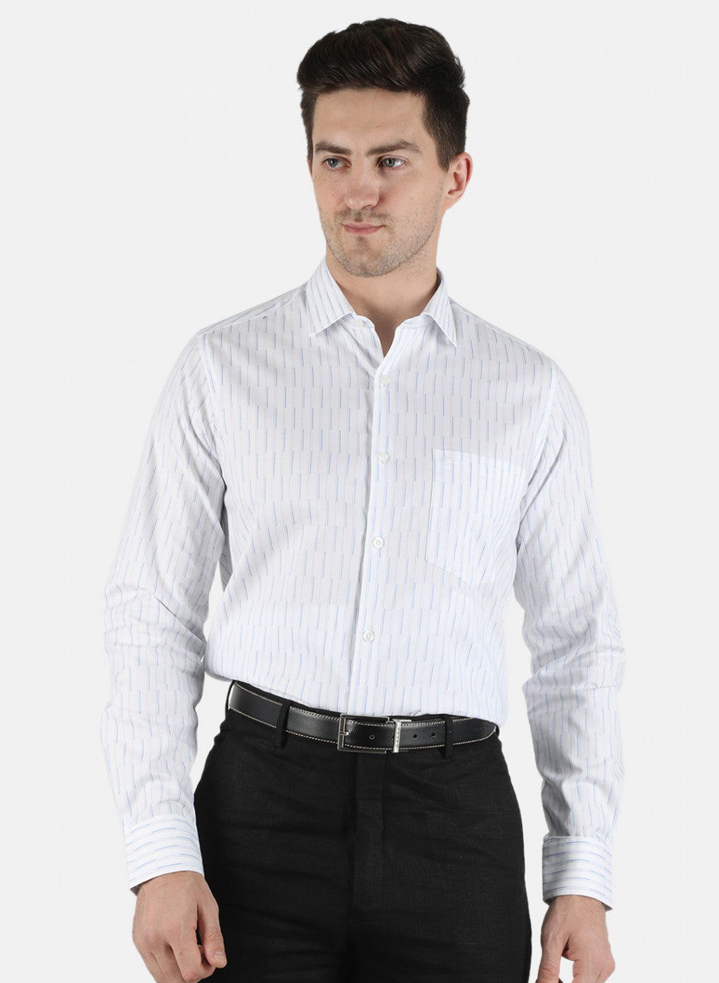 Men Blue Stripe Shirt