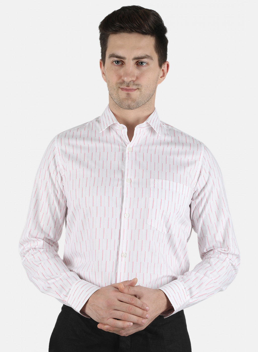 Men Pink Stripe Shirt