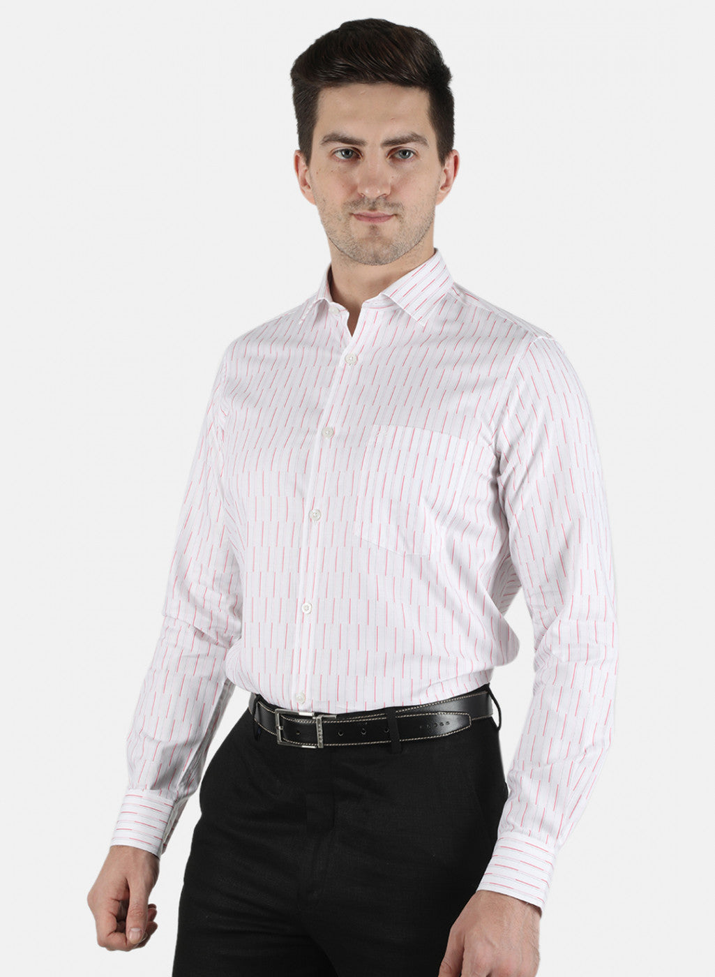 Men Pink Stripe Shirt