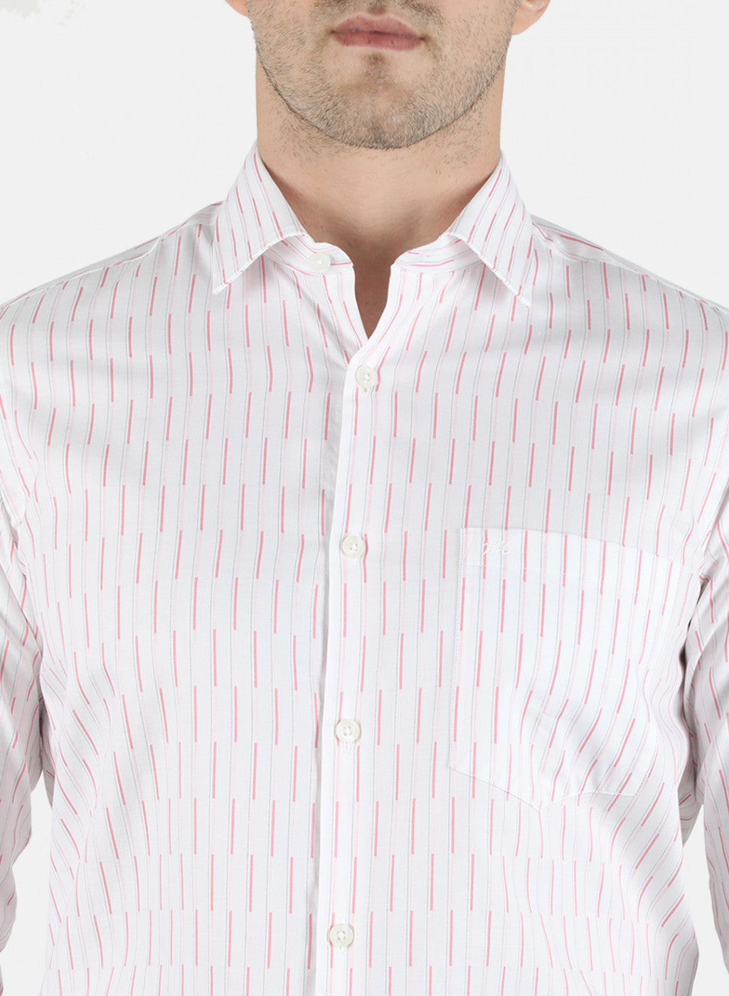 Men Pink Stripe Shirt