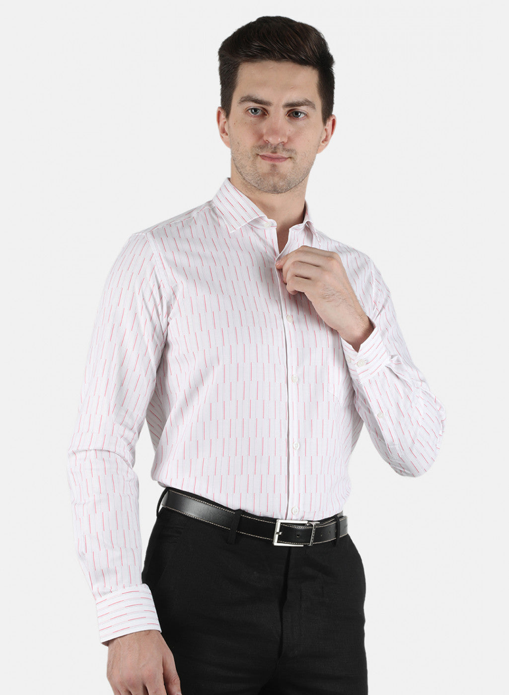 Men Pink Stripe Shirt