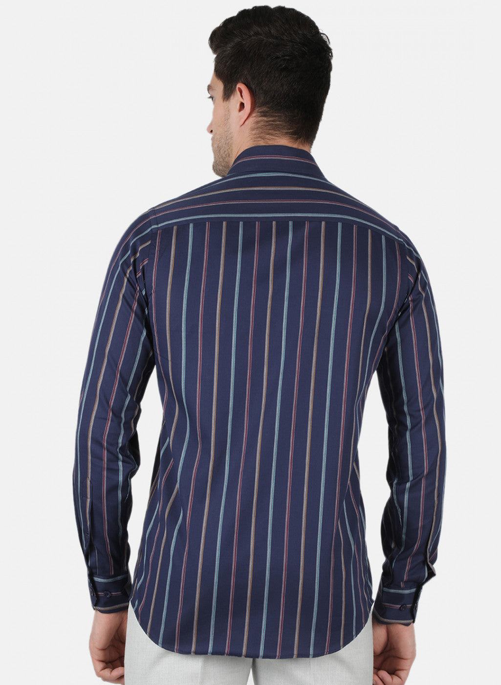 Men NAvy Blue Stripe Shirt