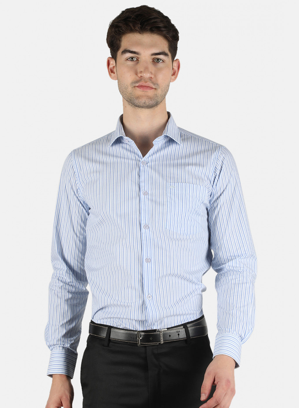 Men Blue Stripe Shirt