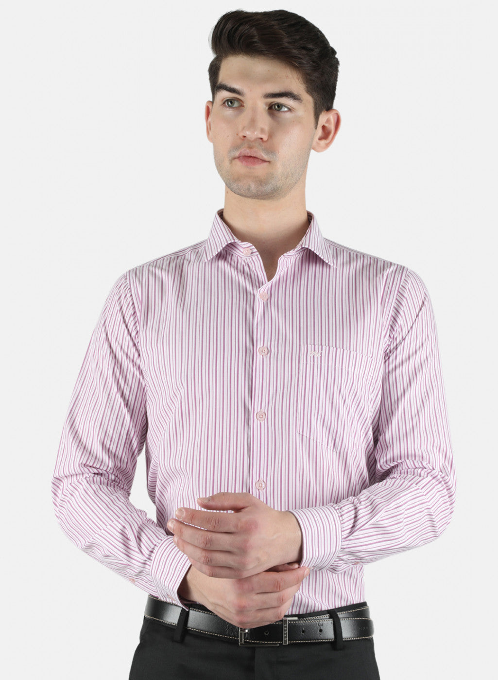 Men Pink Stripe Shirt