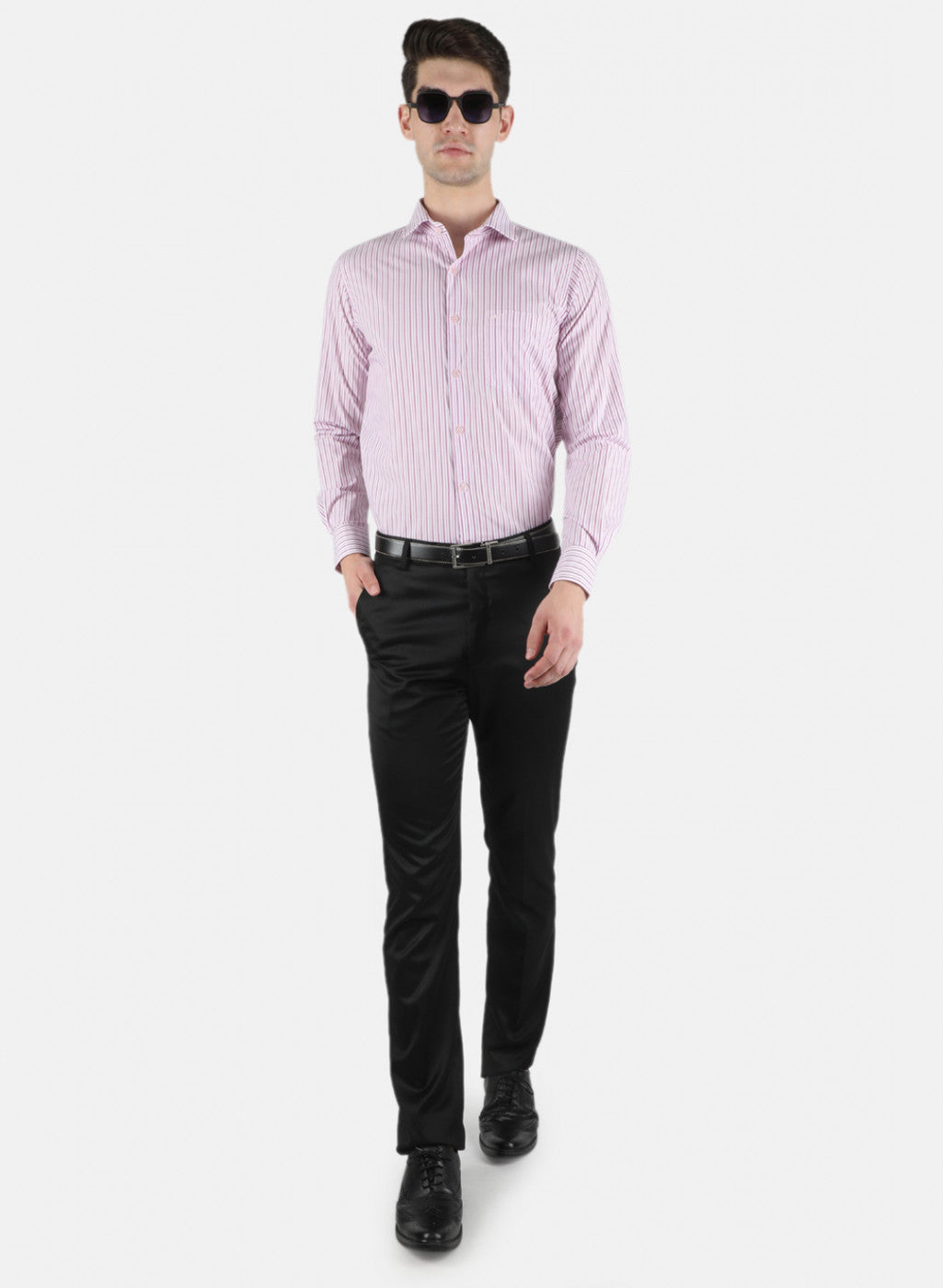 Men Pink Stripe Shirt