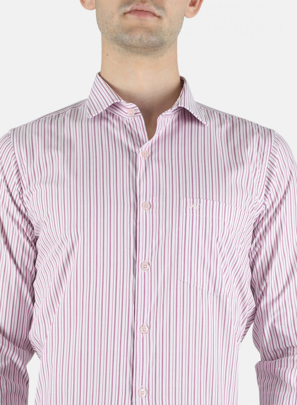 Men Pink Stripe Shirt