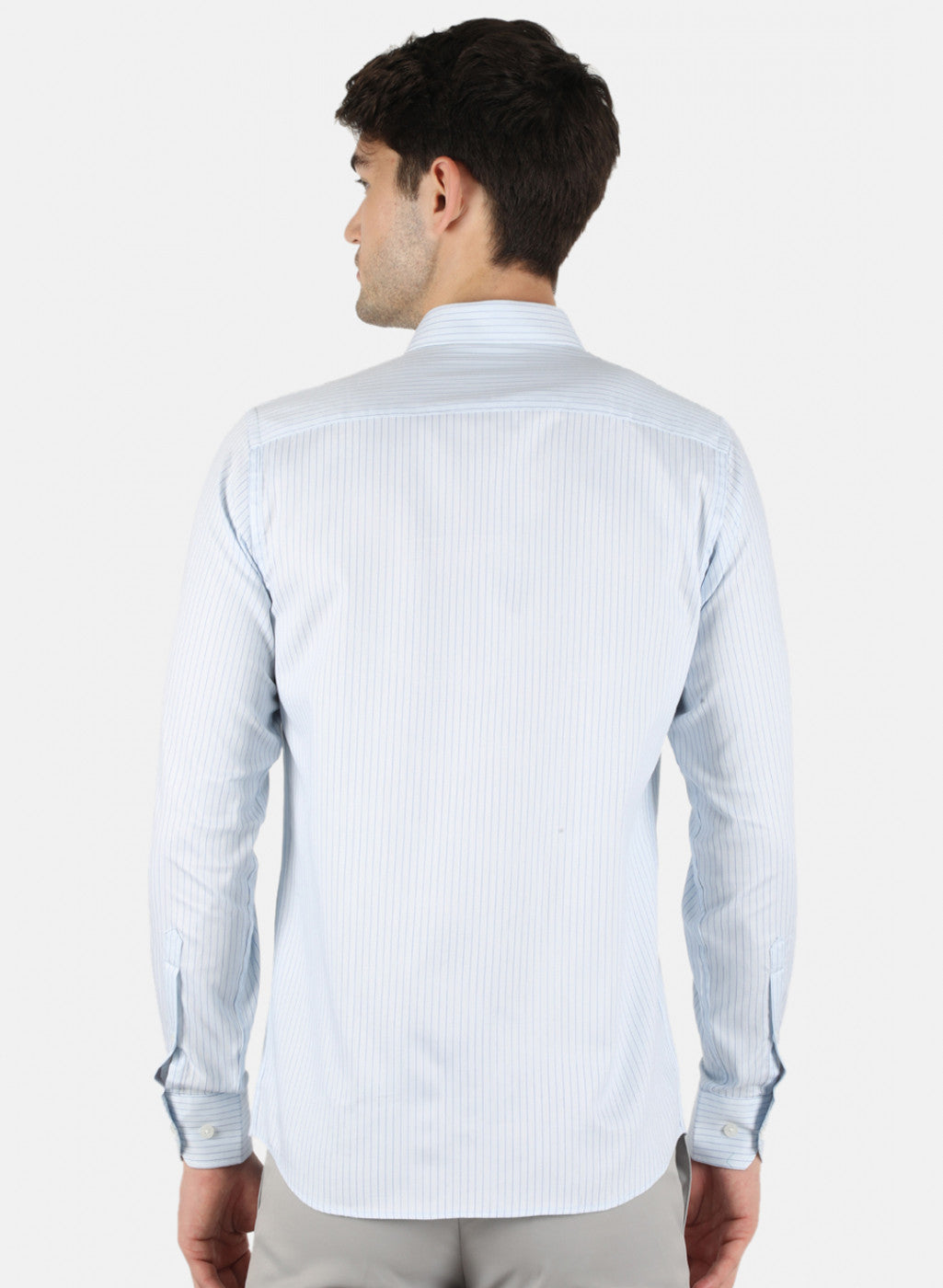 Men Blue Stripe Shirt