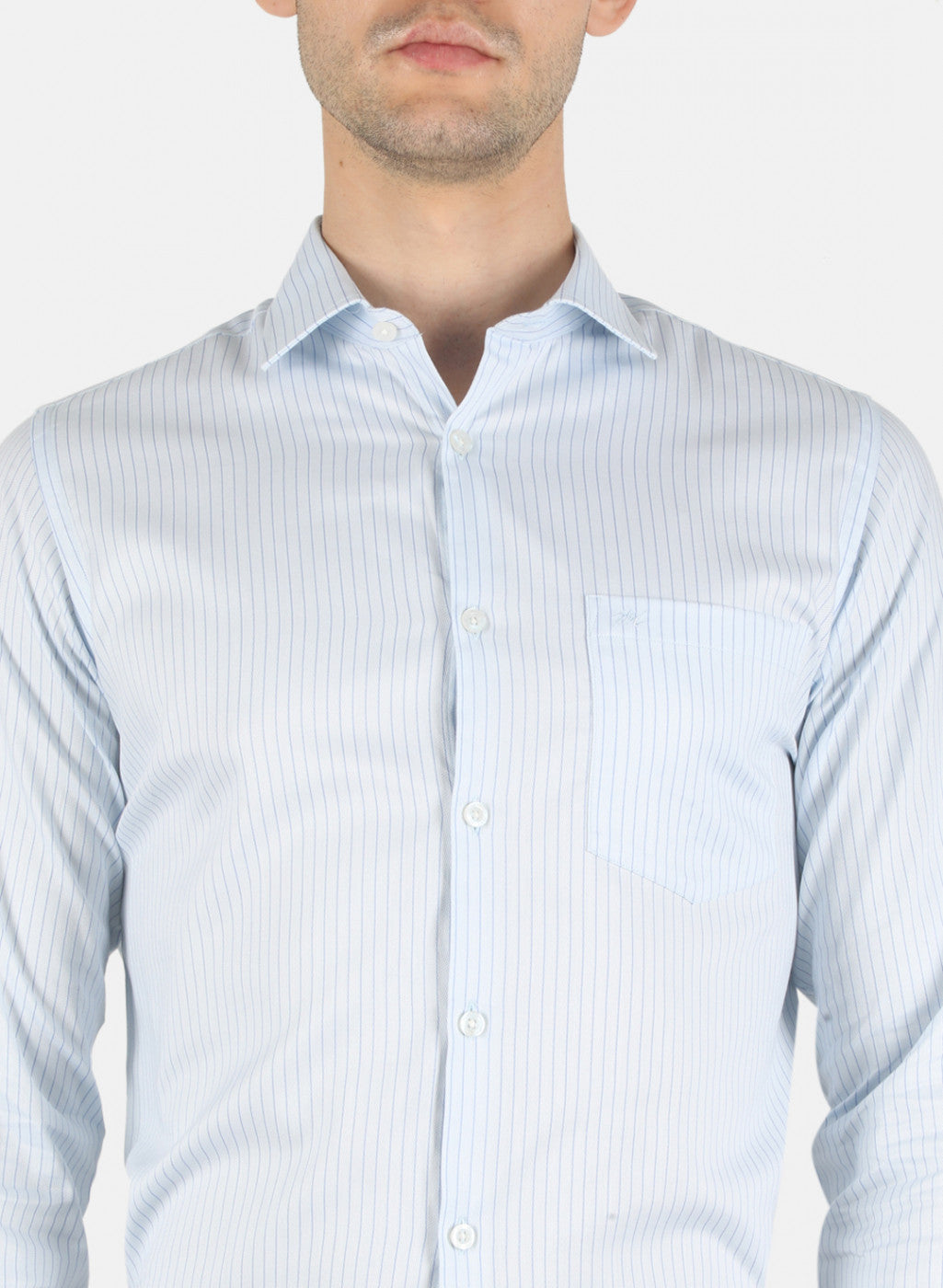 Men Blue Stripe Shirt