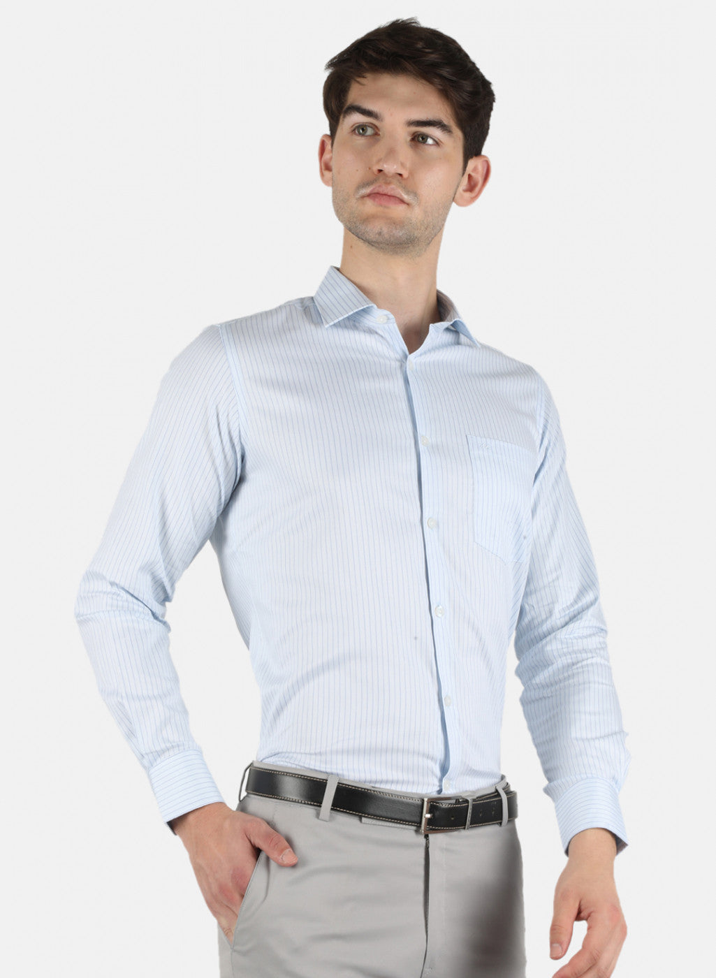 Men Blue Stripe Shirt