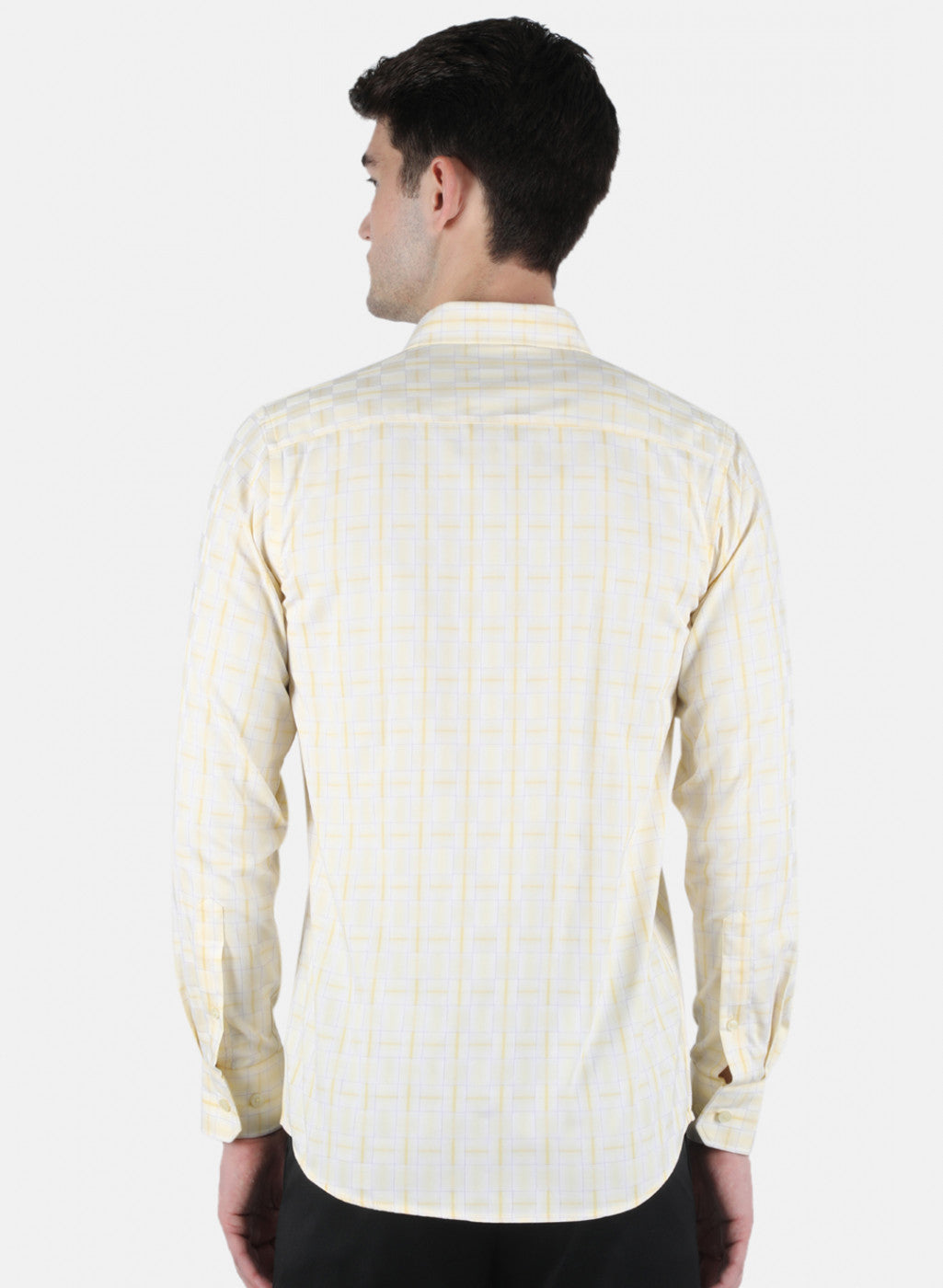 Men Yellow Check Shirt