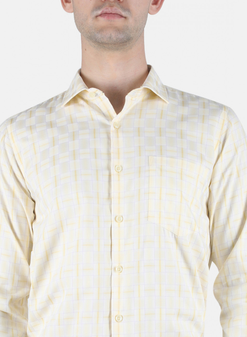 Men Yellow Check Shirt