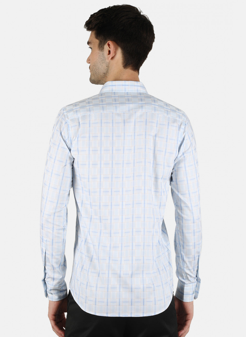 Men Blue Check Shirt