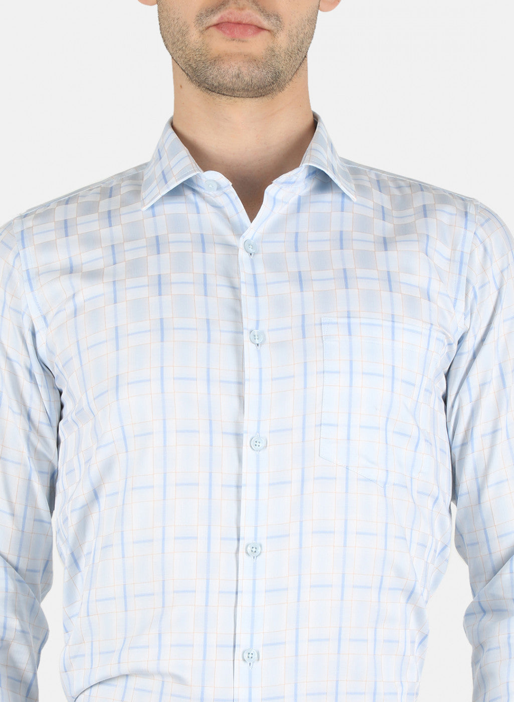 Men Blue Check Shirt