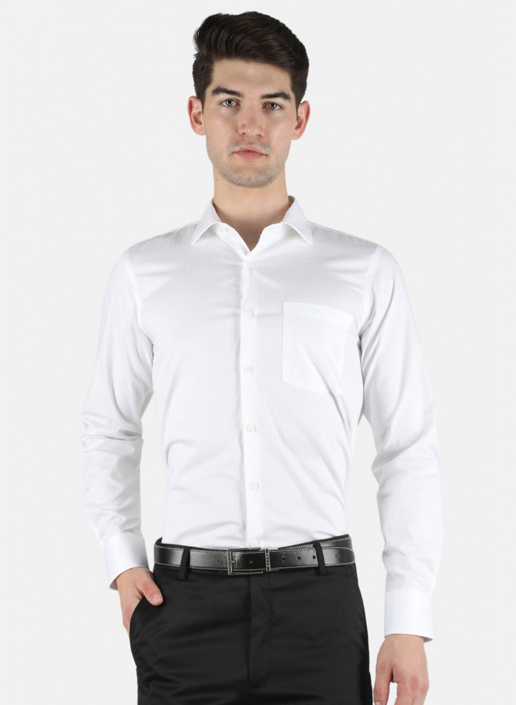 Men White Printed Shirt