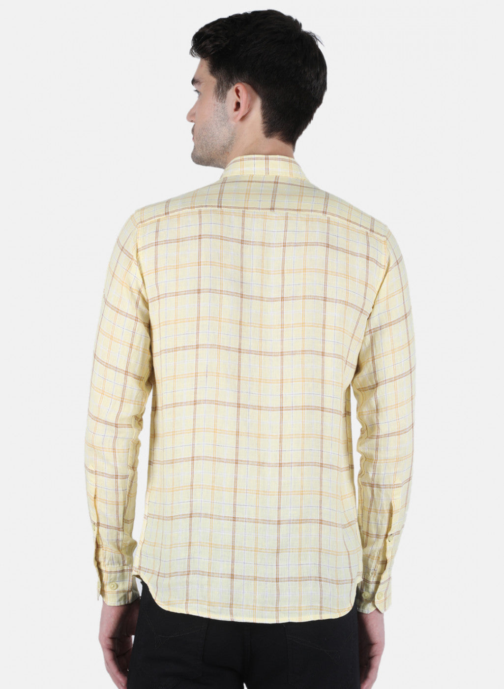 Men Yellow Check Shirt