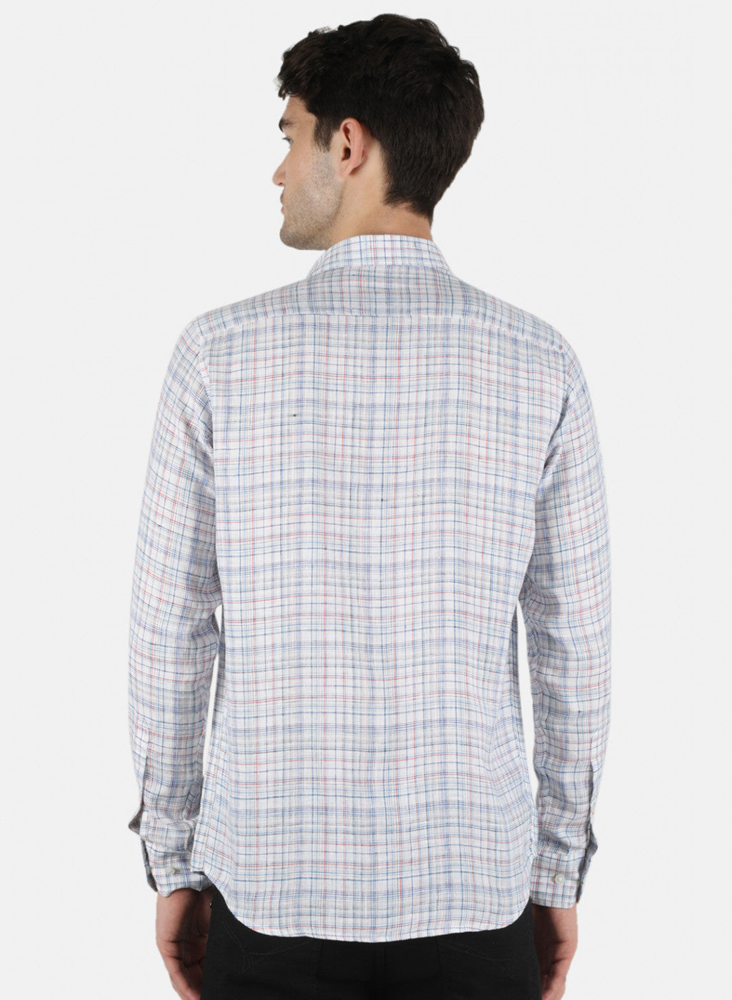 Men Blue Check Shirt