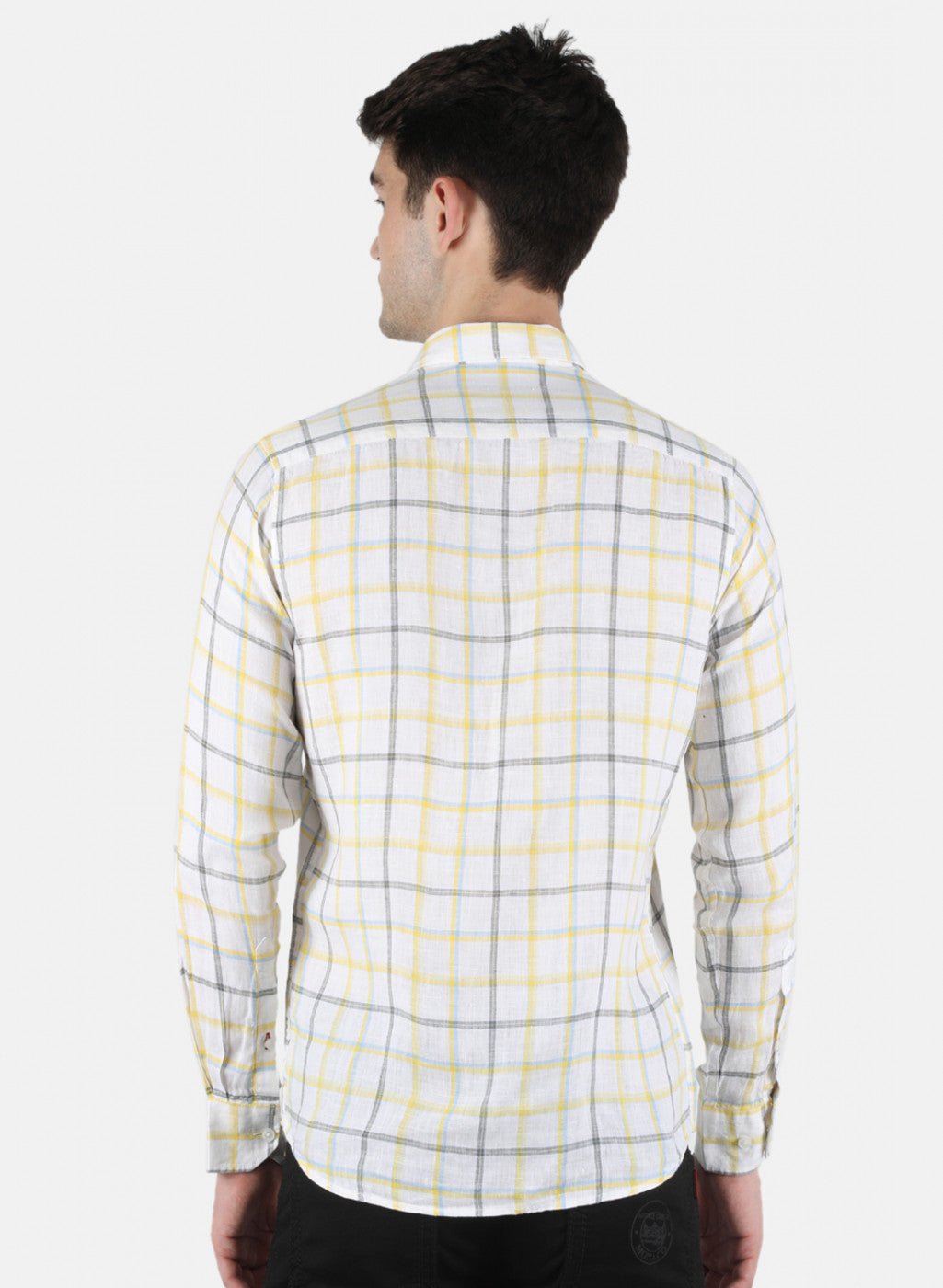 Men White Check Shirt