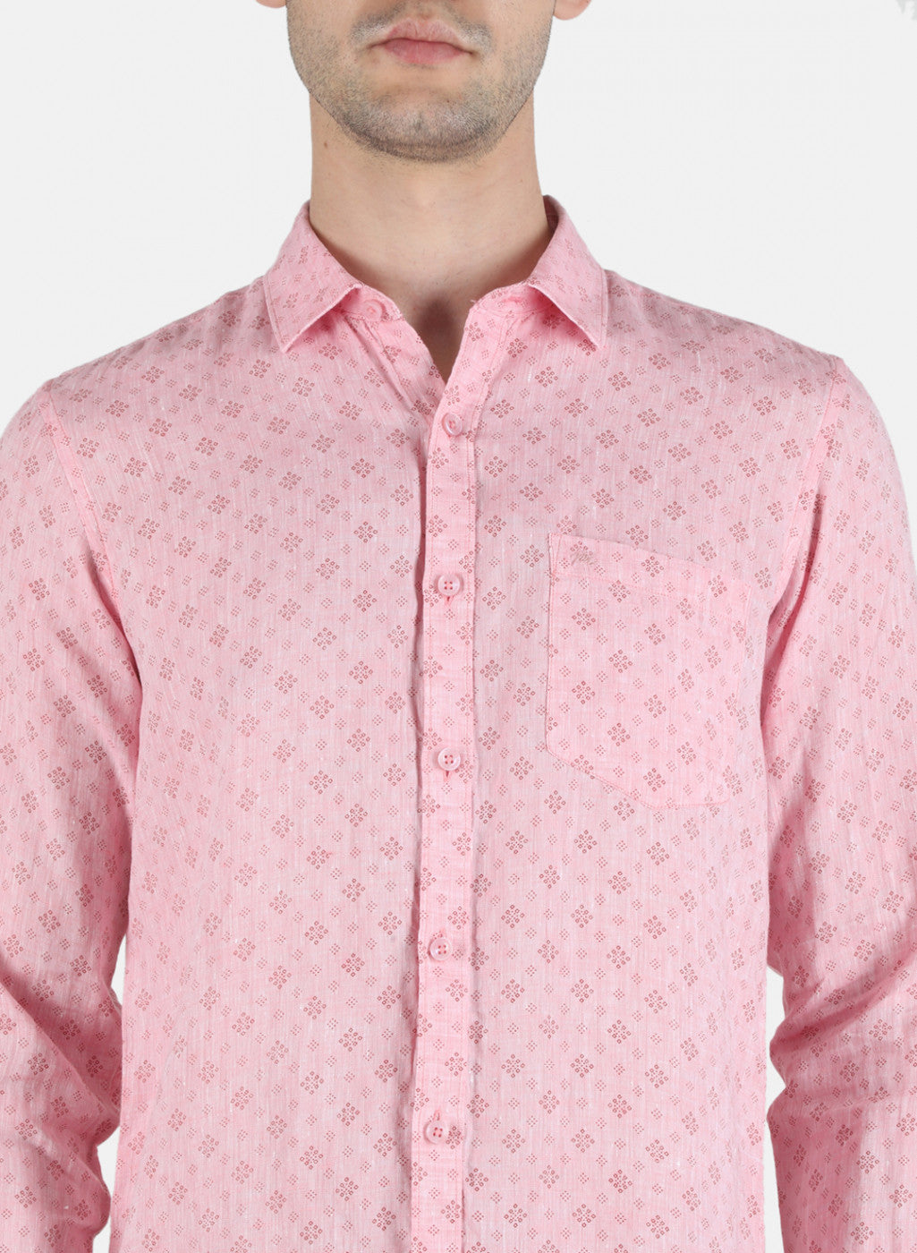 Men Pink Printed Shirt