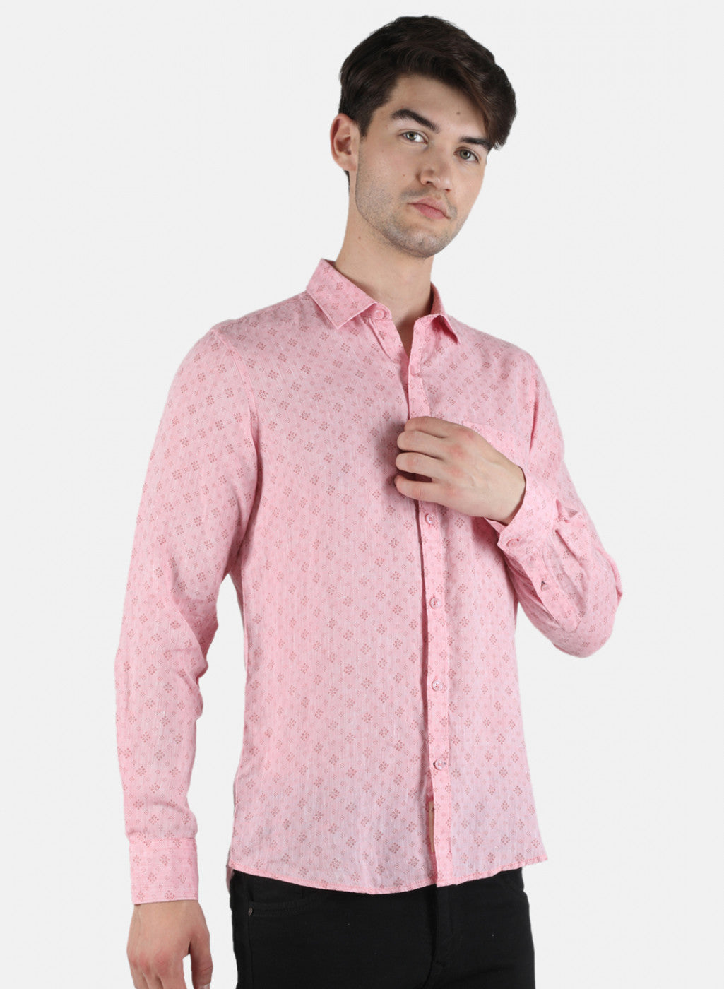 Men Pink Printed Shirt