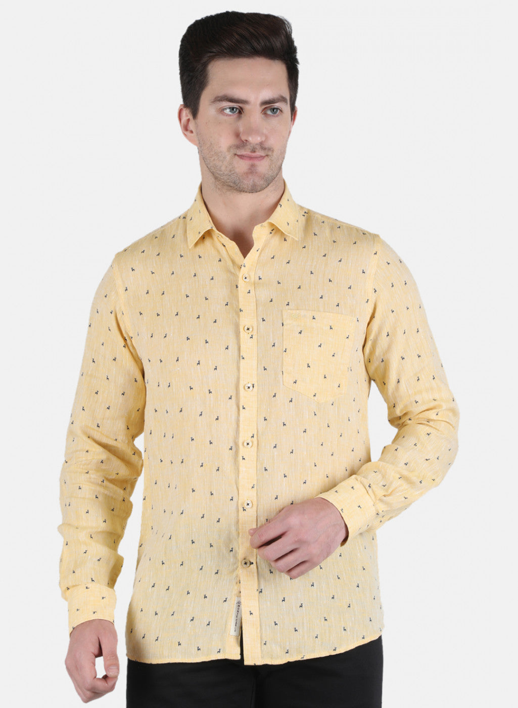 Men Yellow Printed Shirt