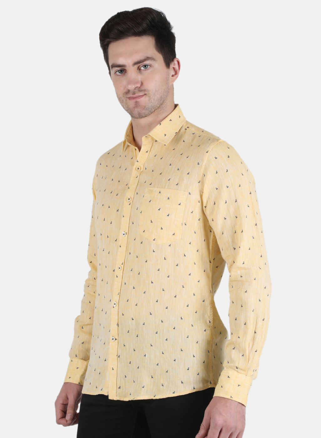 Men Yellow Printed Shirt