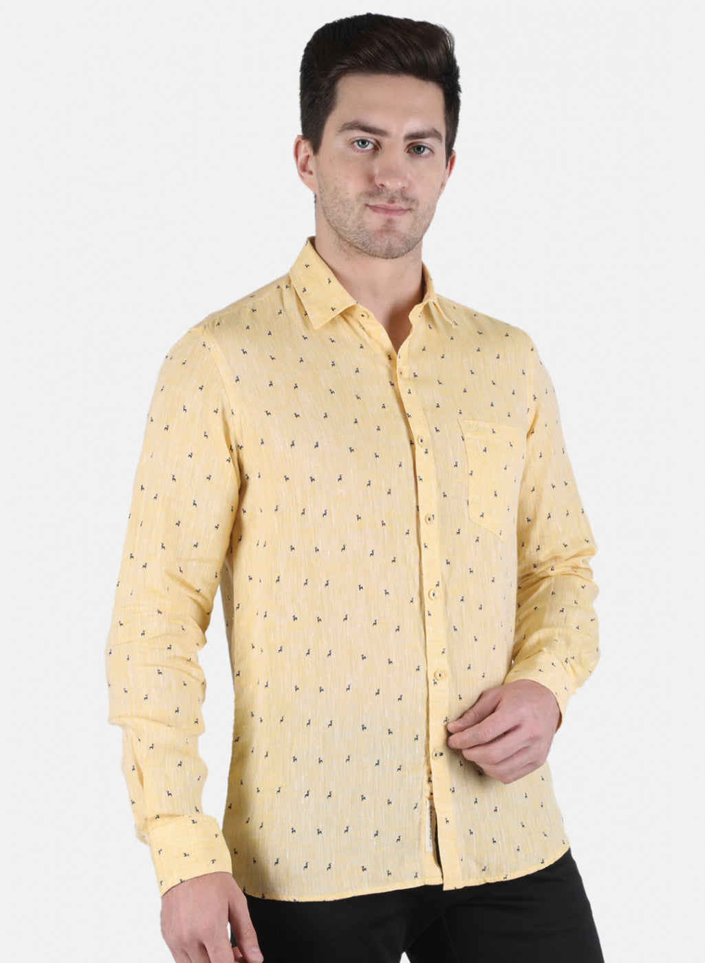 Men Yellow Printed Shirt