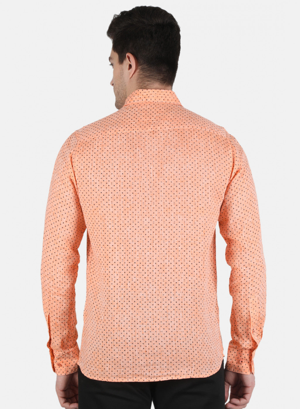 Men Orange Printed Shirt