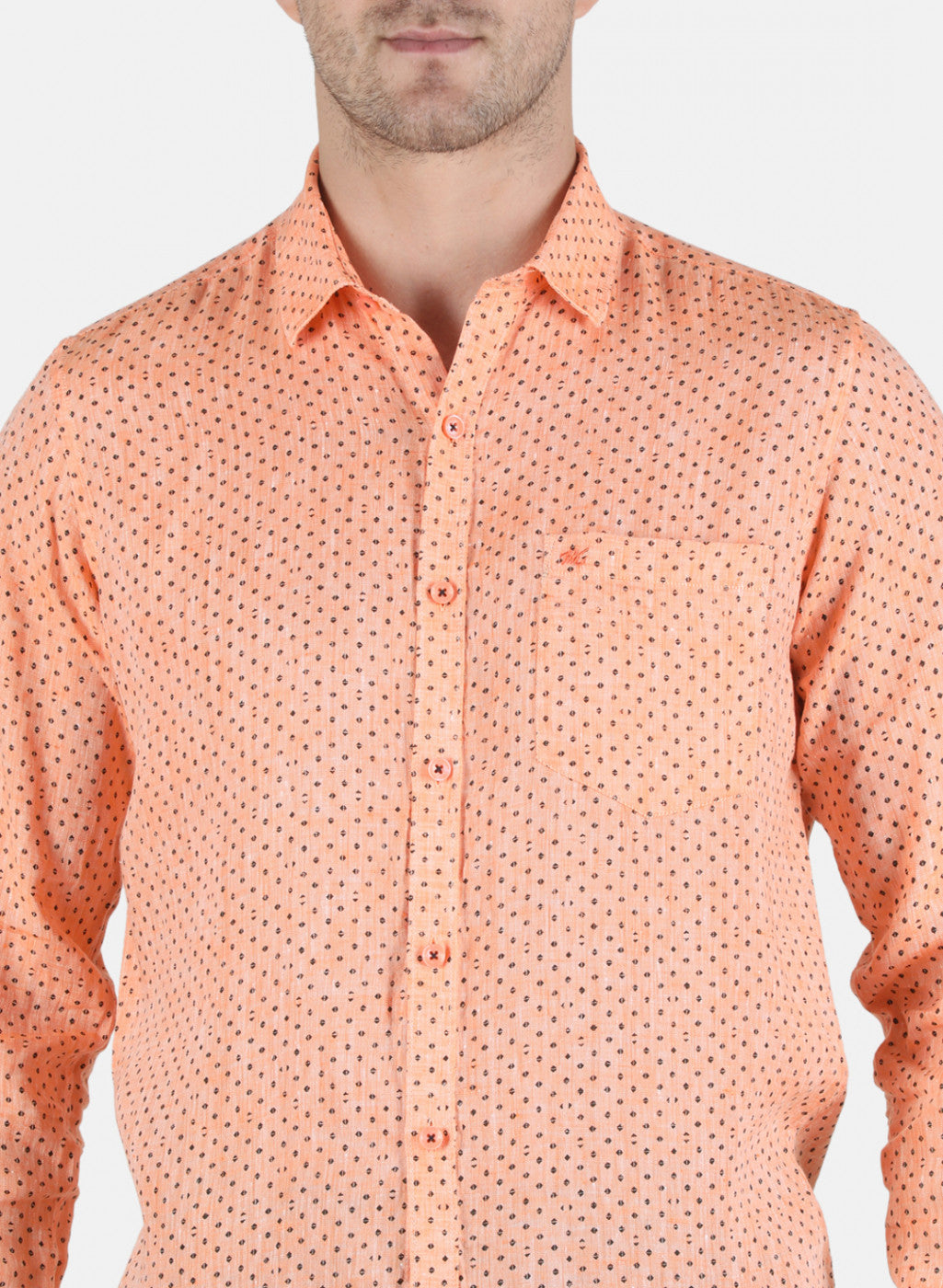 Men Orange Printed Shirt