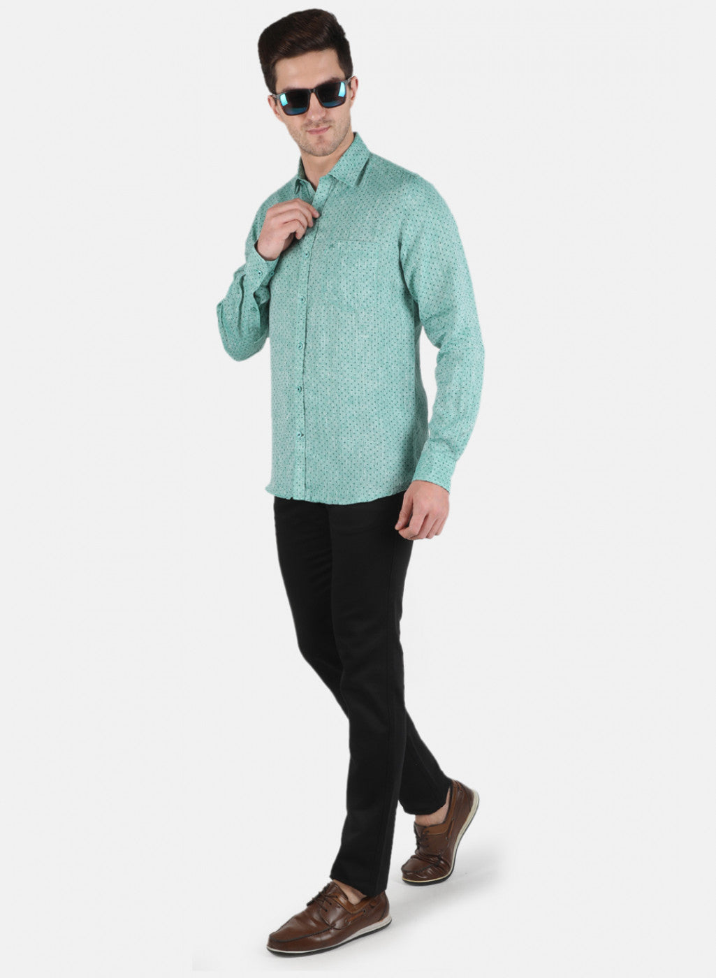 Men Green Printed Shirt