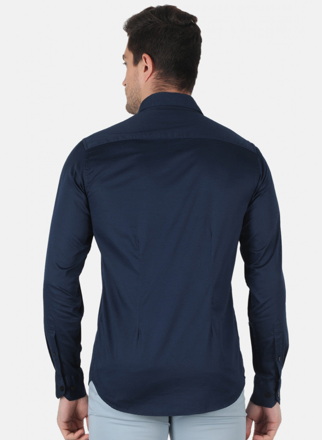 Men NAvy Blue Solid Shirt