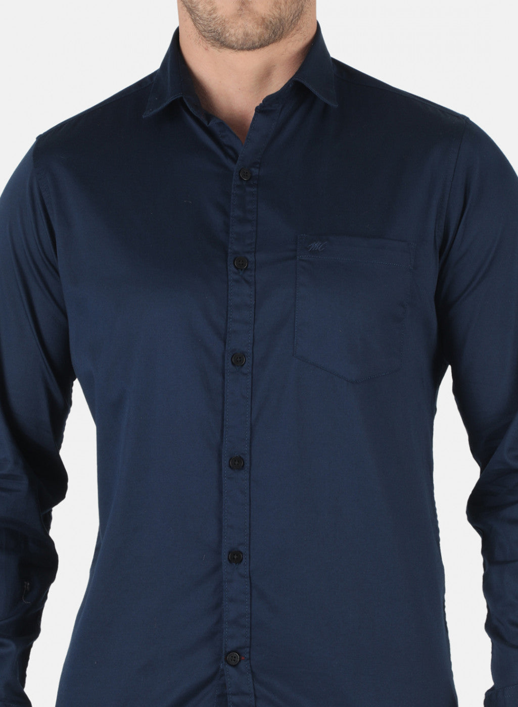 Men NAvy Blue Solid Shirt