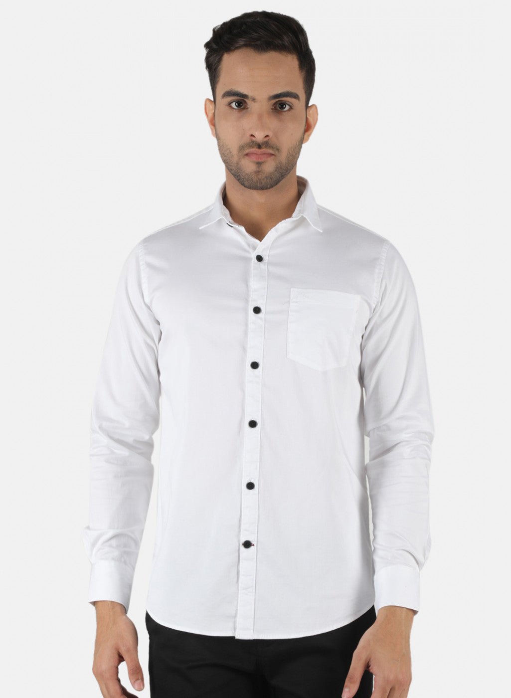 Men White Solid Shirt