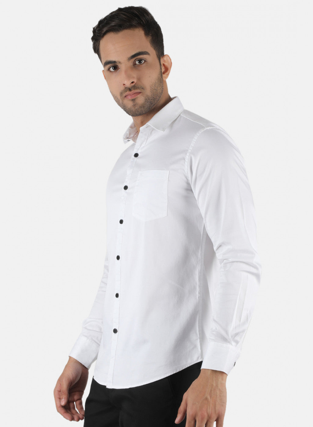 Men White Solid Shirt