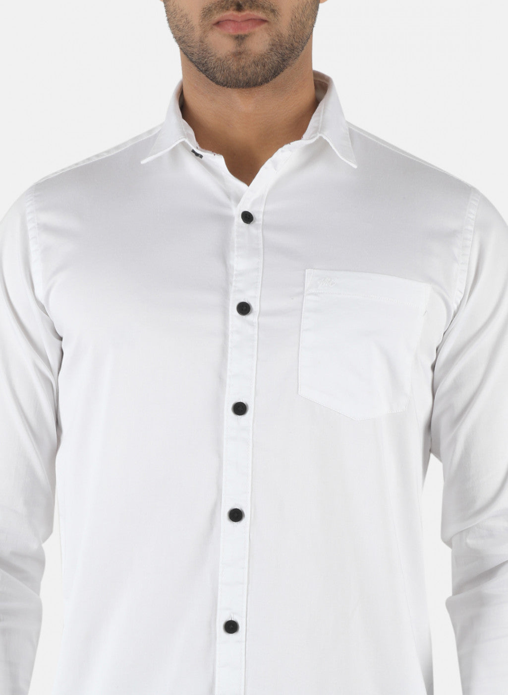 Men White Solid Shirt